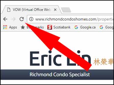 refresh button in Chrome